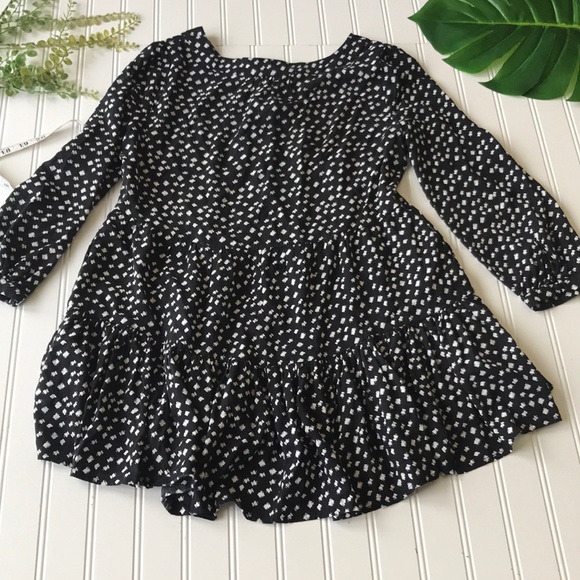 Anthropologie Maeve Lila top black white tiered - Picture 3 of 8